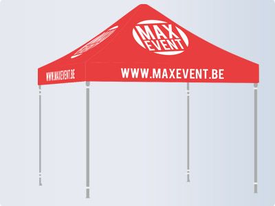easy-up tent met bedrukt dak van 3 bij 3 meter